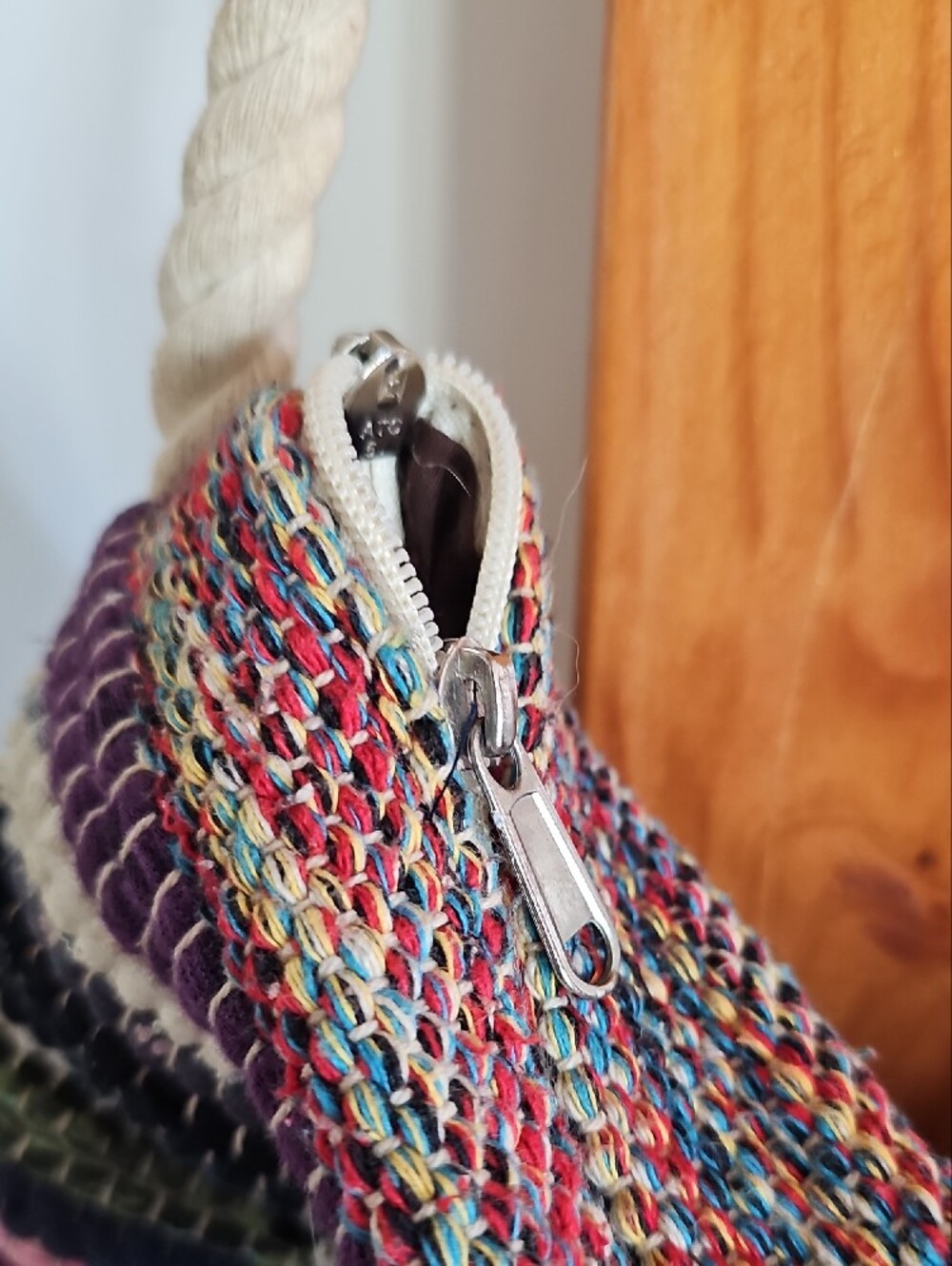 Multicolor Rug Rag Shoulder Bag - Picture 3 of 9